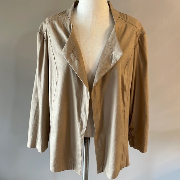NWT LANE BRYANT Lightweight drape jacket / open cardigan STRETCH LINEN size 22 - Picture 1 of 13